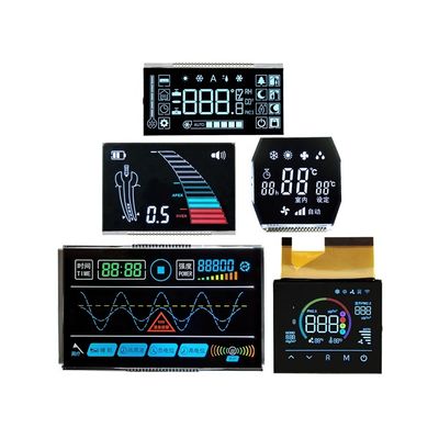 قیمت خوب Custom LCD Display Module 8 Digit 7 Segment Display with Black Background LCD Size TN VA Black Monochrome LCD Screen آنلاین