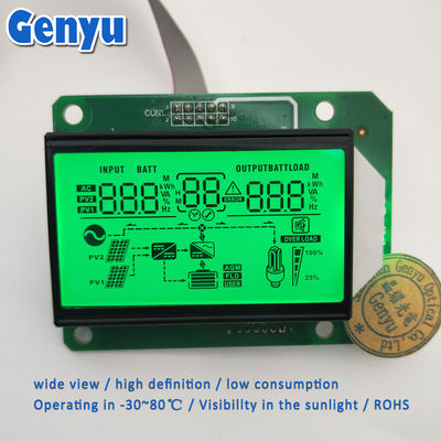 قیمت خوب 5.0V صفحه نمایش LCD بخش سفارشی HTN روشنایی سبز مثبت اینورتر صفحه نمایش LCD آنلاین