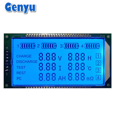 قیمت خوب ماژول صفحه نمایش قطعه LCD سفارشی HT1621 TN روشنایی مثبت آبی برای شارژر آنلاین