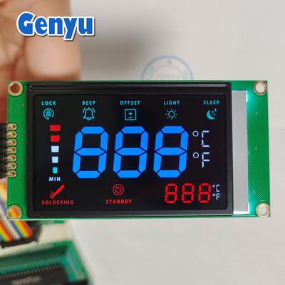 قیمت خوب صفحه نمایش LCD VA سفارشی عدد آبی صفحه نمایش 7 بخش COB + زبرا 4.5V آنلاین