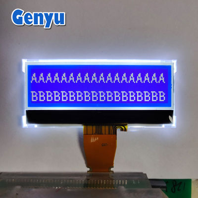 2.18 اینچ COG گرافیک صفحه نمایش LCD 128x64 نقطه STN آبی 10PIN رابط SPI