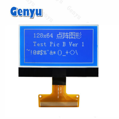 قیمت خوب 2.15 اینچ 128x64 صفحه نمایش گرافیکی LCD STN سفید روی آبی 34PIN FPC سولدر آنلاین