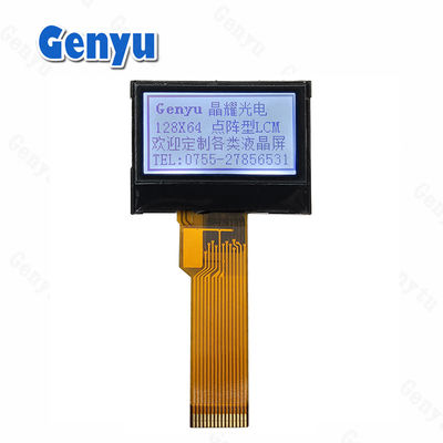 0.96 اینچ 128x64 تک رنگ FSTN صفحه نمایش LCD 15pin White Backlight SPI Interface