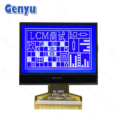 1.9 اینچ STN آبی 128x64 صفحه نمایش ال سی دی 30PIN FPC 8-Bit موازی برای آب کش