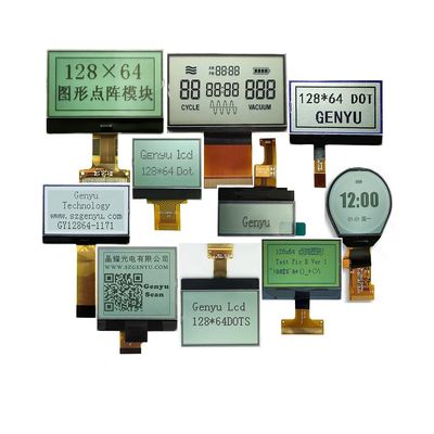 نمایشگر LCD گرافیکی 12864 128*64 128X64 STN/FSTN تک رنگ قابل برنامه ریزی مربع گرد با رنگ نور پس زمینه قابل تنظیم
